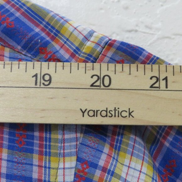 Basic Options* Men's Short Sleeve Button Down Straight Hem Pocket Plaid Shirt~XL - Picture 5 of 10